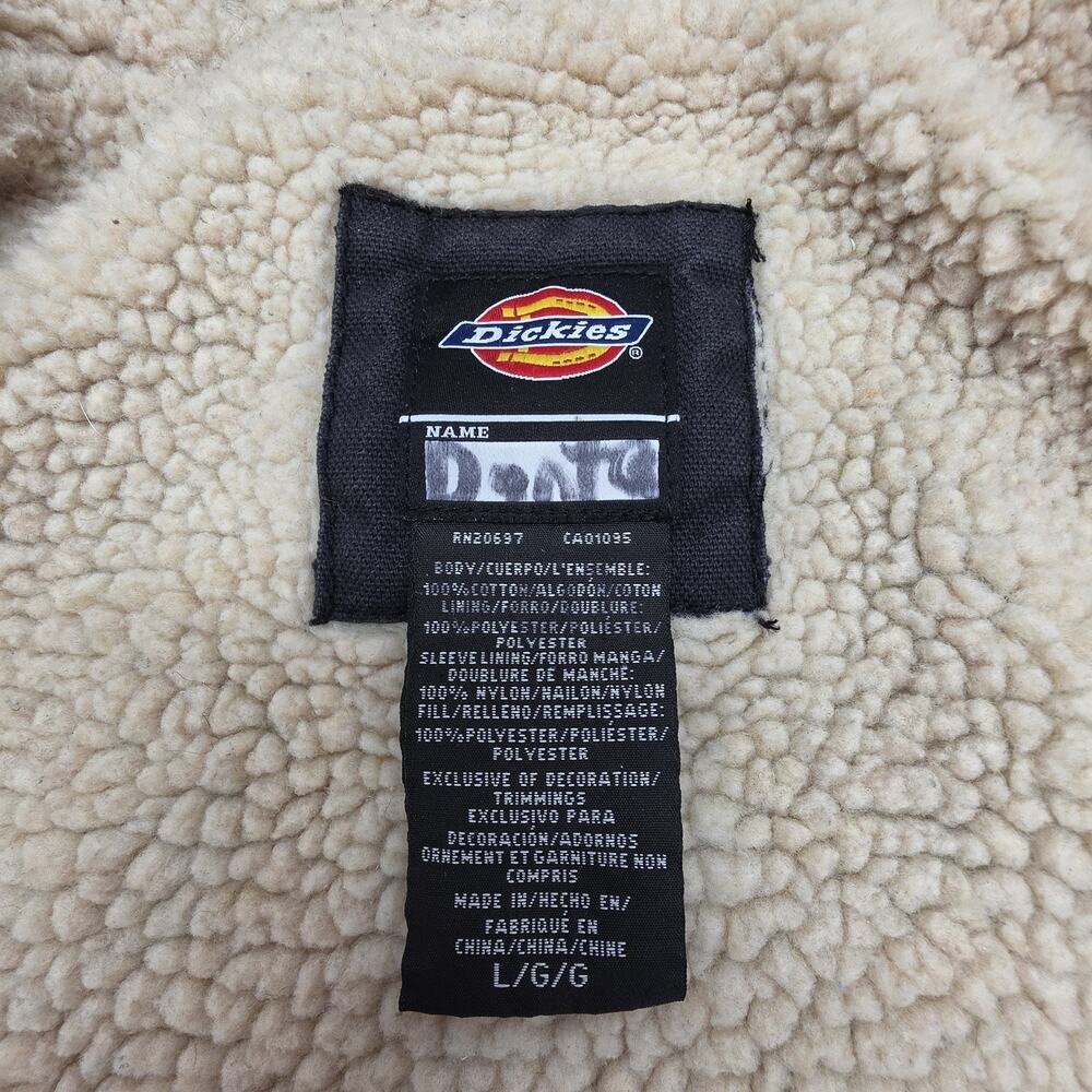 Dickies Youth Large Sherpa Lined Hooded Jacket Black Canvas Workwear Full Zip... - Picture 2 of 15
